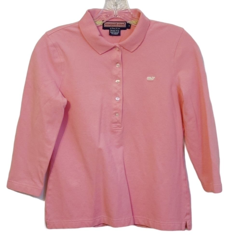 Vineyard Vines | Women's Susie Fit Three Quarter Sleeve Polo Shirt (Size Small)